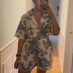 Cider Toile de Jouy lace trim matching set